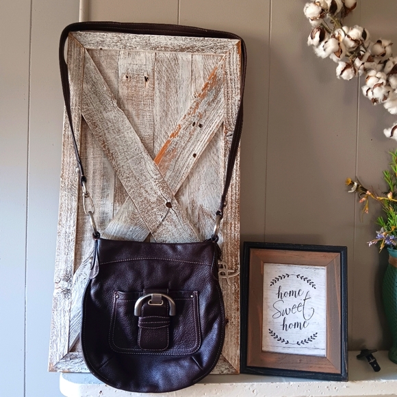 B Makowsky Brown Leather Crossbody  Retail  $280⚘️ - Picture 1 of 14